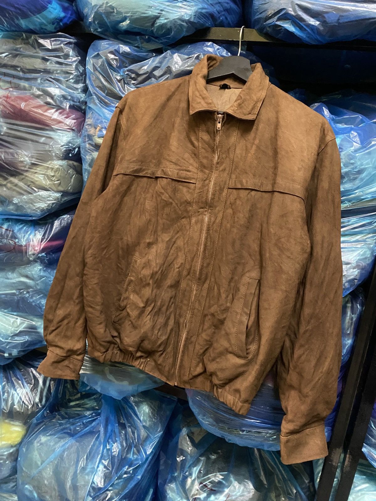 Other Vintage Brown Suede Bomber Jacket - Classic 90s Minimalist Size US L / EU 52-54 / 3 - 2 Thumbnail