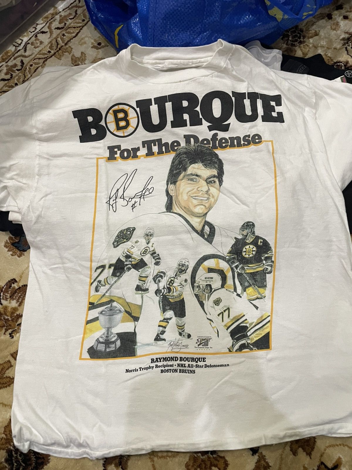 NHL × Vintage Vintage 90s Boston Bruins NHL All Star Raymond Size US XL / EU 56 / 4 - 1 Thumbnail