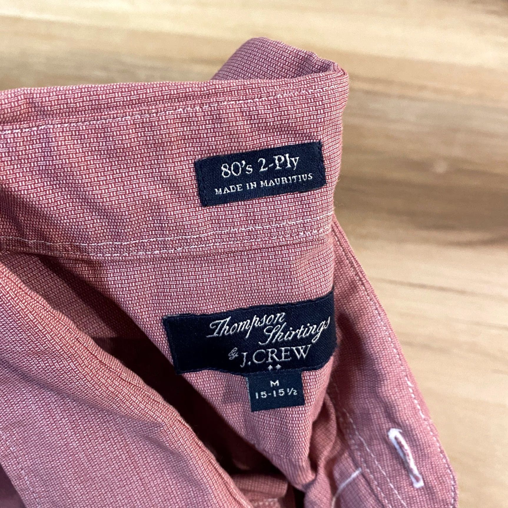 J.Crew J Crew Thompson Shirt Mens Medium 15.5 Red Cotton Twill Button Up 80s 2 Ply Size US M / EU 48-50 / 2 - 2 Thumbnail