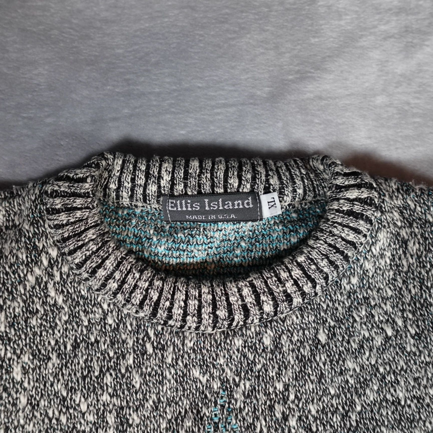 Vintage VINTAGE Ellis Island 90s Geometric Knit Sweater Mens XL Casual Heavyweight Pullover Made in USA Size US XL / EU 56 / 4 - 2 Thumbnail