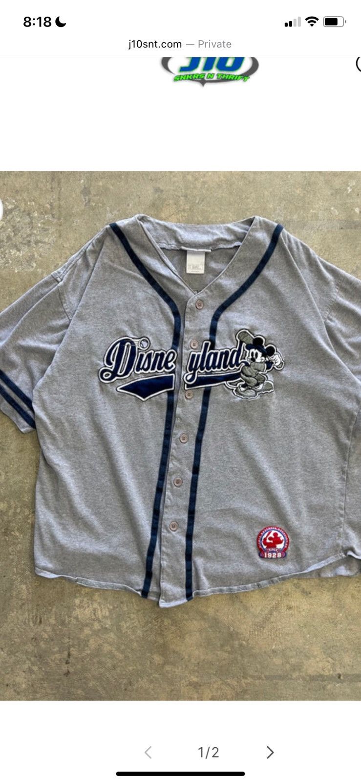 Vintage Vintage Disney Mickey Mouse Baseball Jersey L Size US L / EU 52-54 / 3 - 1 Thumbnail