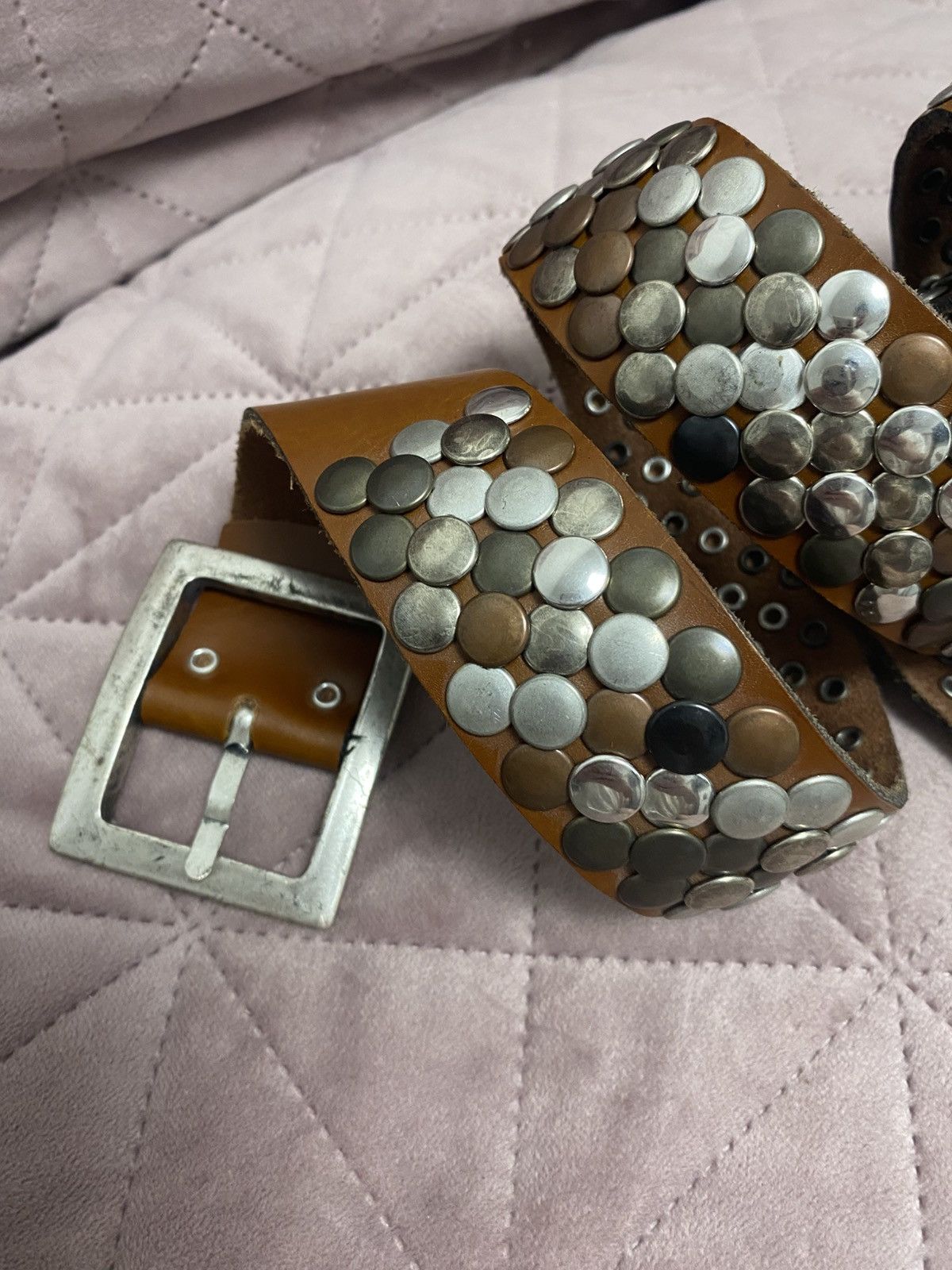 Vintage Belt vintage japanese distressed rhinestones simon style Size ONE SIZE - 3 Thumbnail