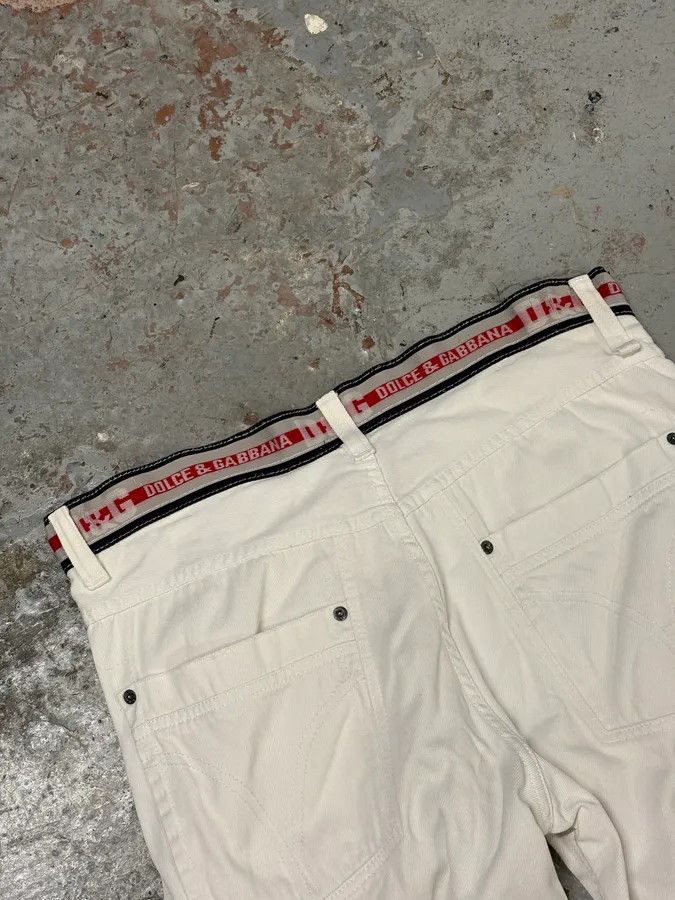 Designer × Dolce & Gabbana × Vintage 2000s Dolce & Gabbana White Distressed Pants Size US 30 / EU 46 - 8 Thumbnail
