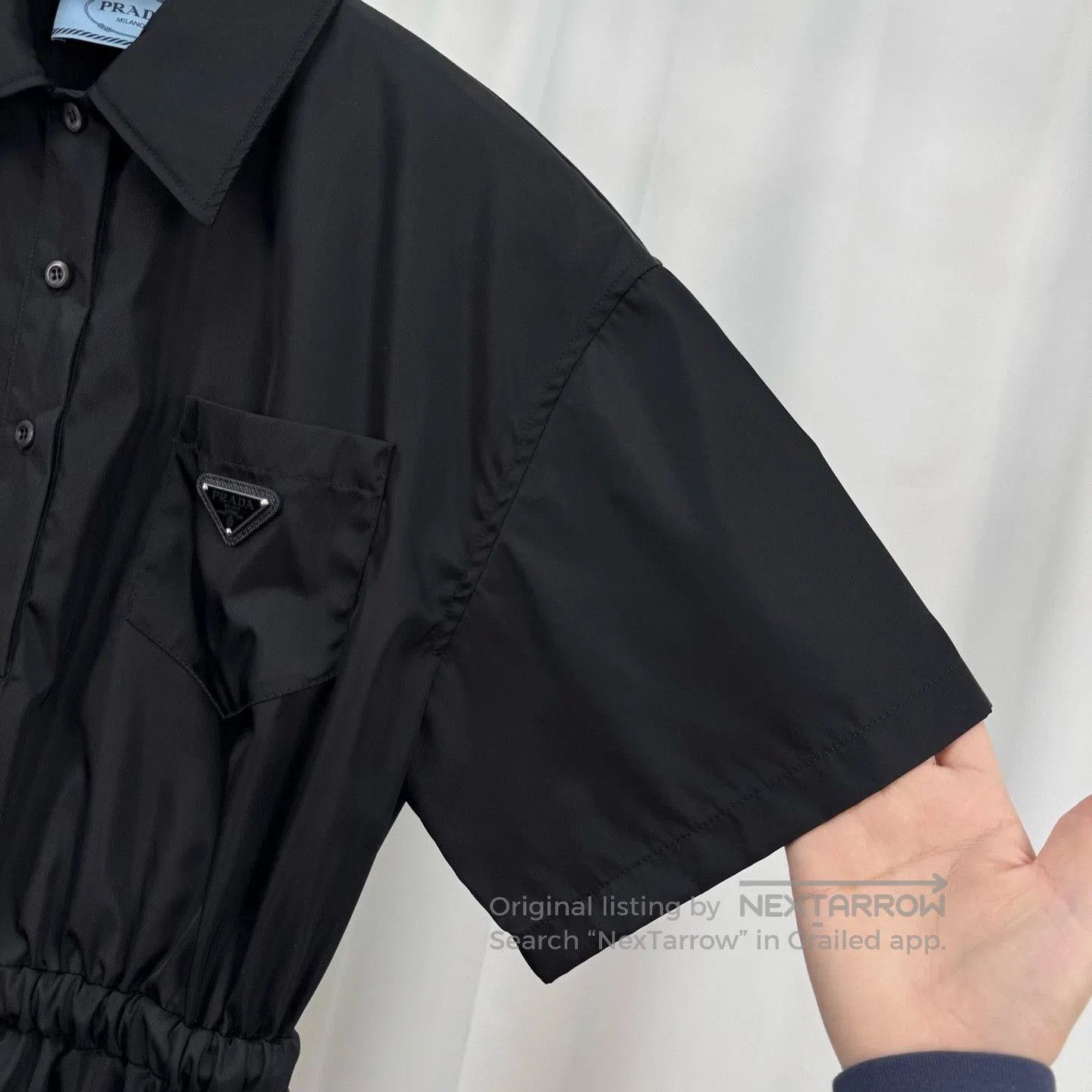 Prada Prada 24SS Nylon Triangle Logo Waist-Tie Dress. Size S / US 4 / IT 40 - 4 Thumbnail