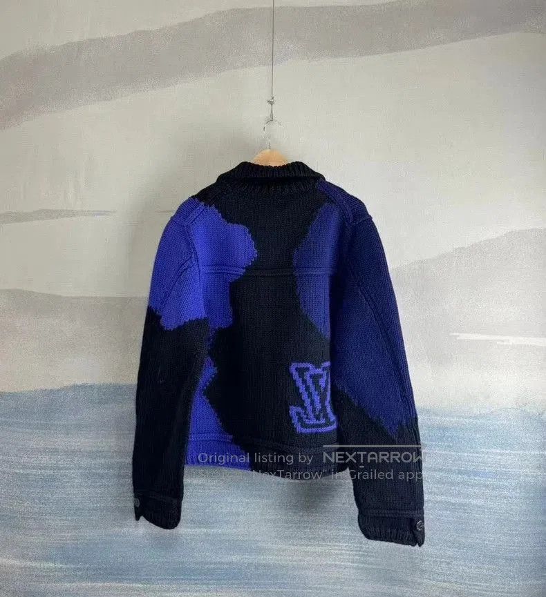 Louis Vuitton Louis Vuitton LV blue and purple applique knit jacket. Size US L / EU 52-54 / 3 - 2 Thumbnail