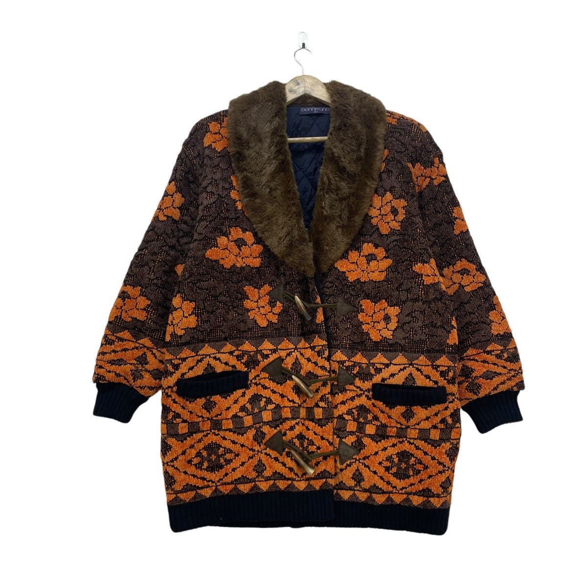 Designer × Japanese Brand L Vintage Japanese Brand Donna Uno Fullprint Astrakhan Colla Size M / US 6-8 / IT 42-44 - 1 Thumbnail