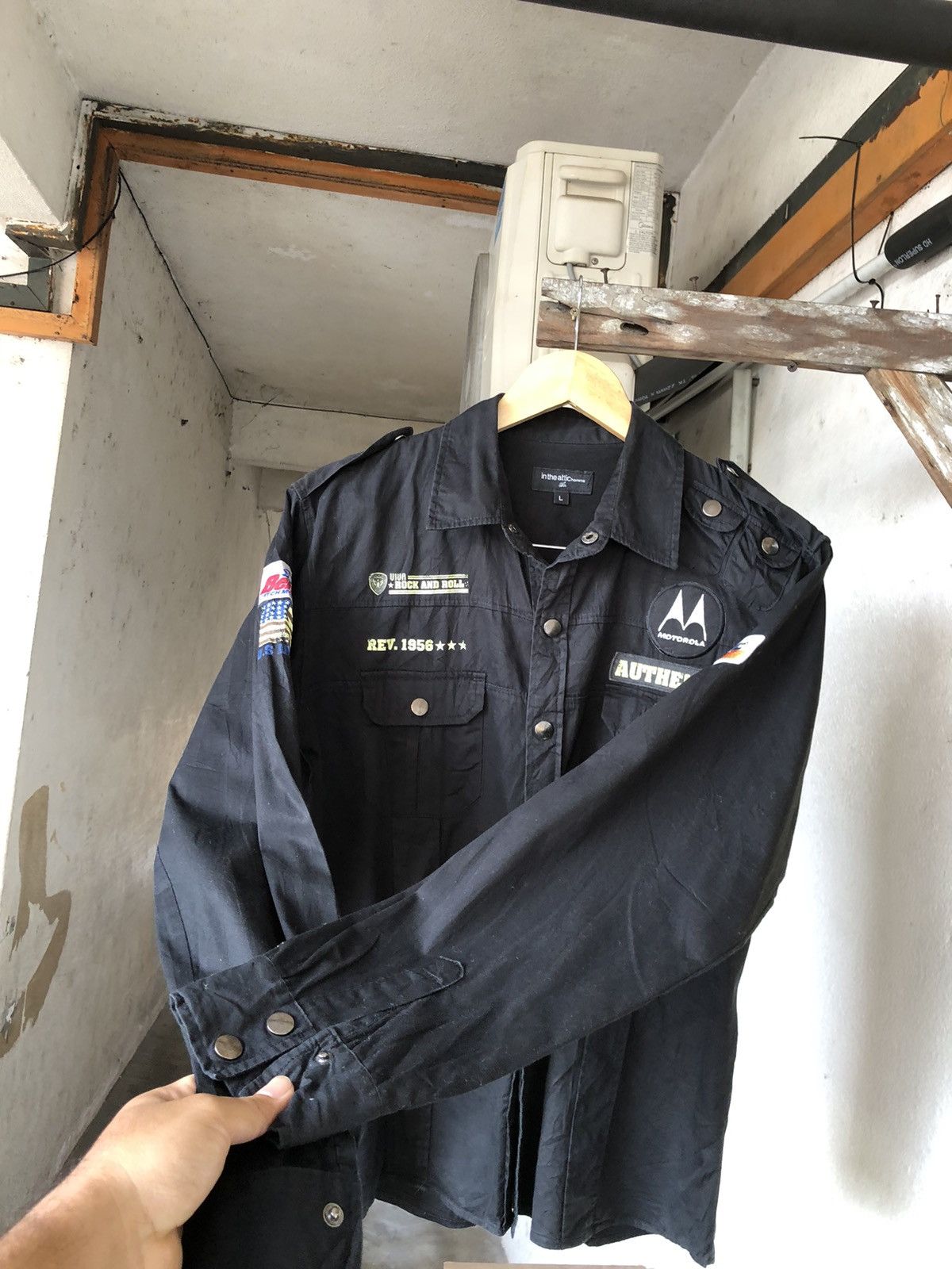 If Six Was Nine Rare❗️In The Attic Homme Punk Multi Patches Shirt Size US L / EU 52-54 / 3 - 10 Thumbnail