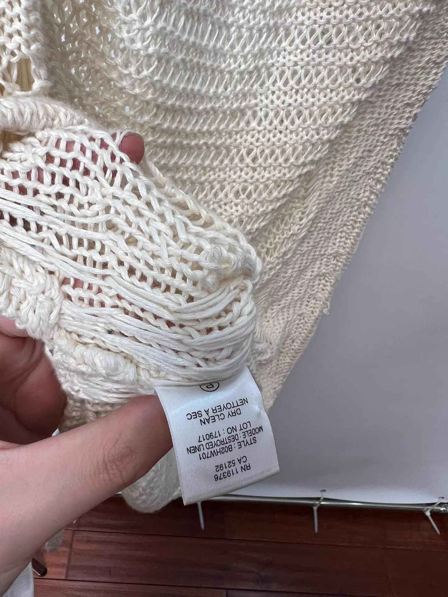 Helmut Lang Helmut Lang Open Knit Cami Cream S Size US S / EU 44-46 / 1 - 6 Thumbnail