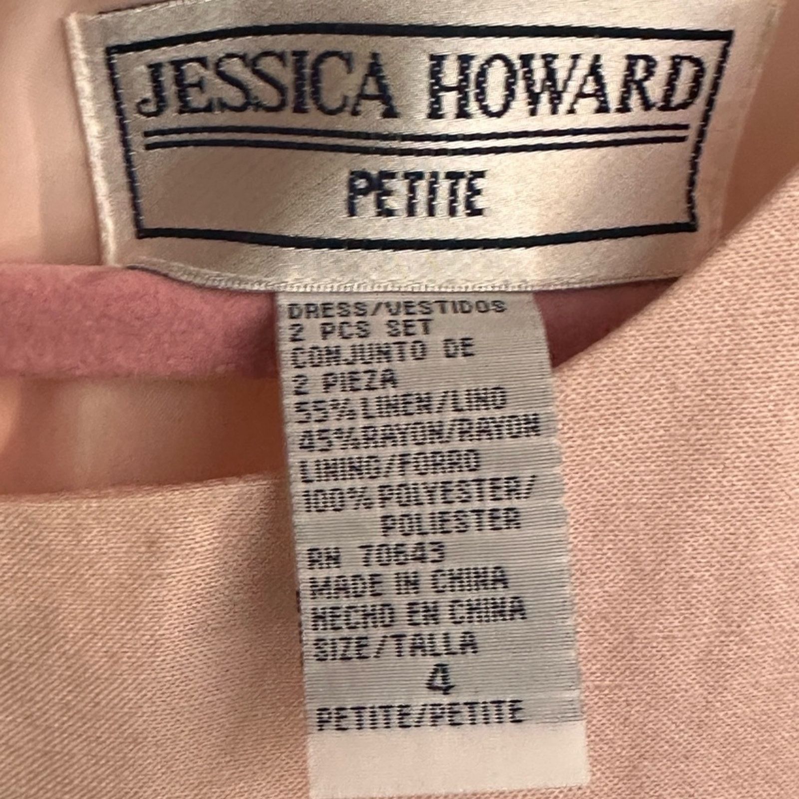 Vintage Jessica Howard Vintage Light Pink Linen Blouse And Dress Size S / US 4 / IT 40 - 8 Thumbnail