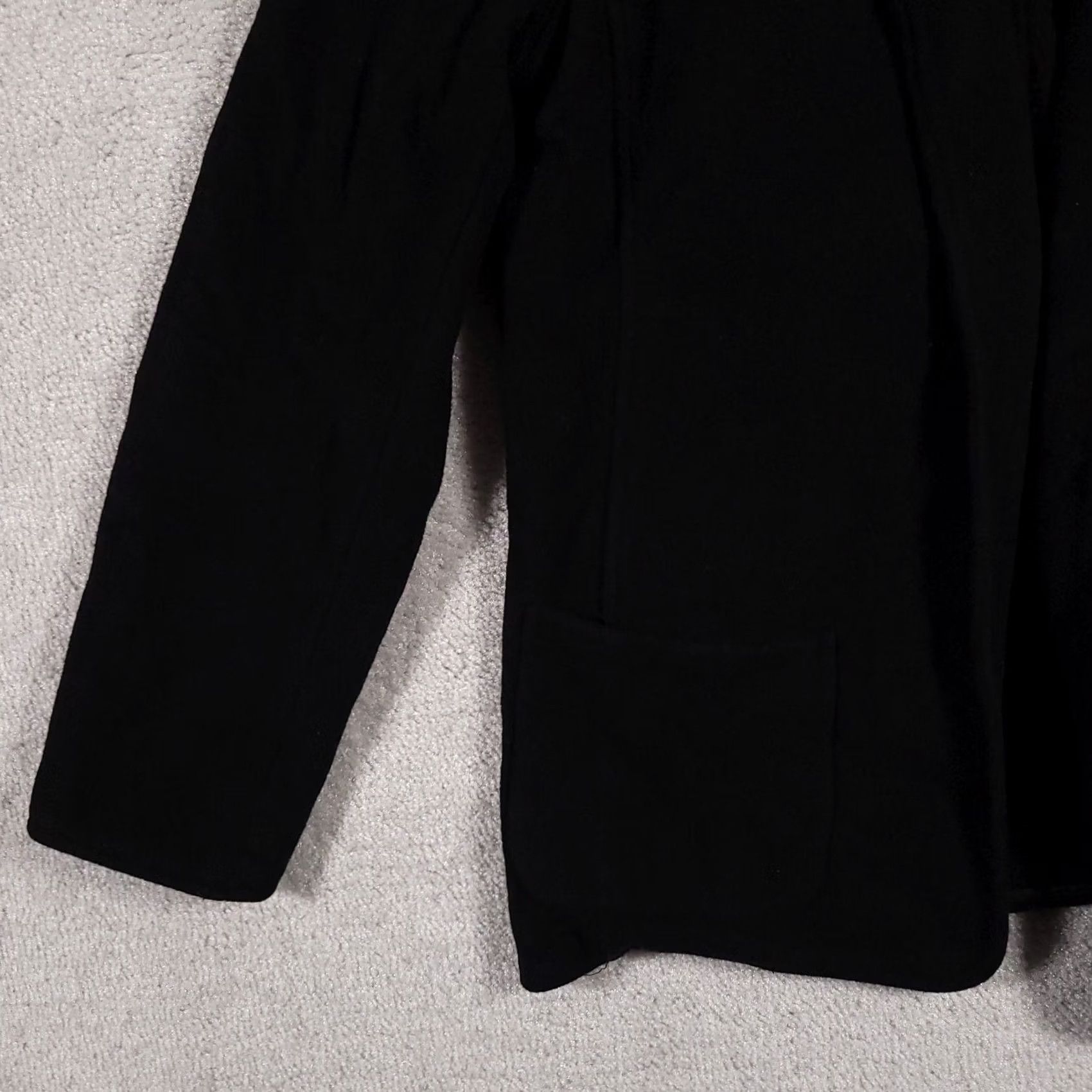 Vintage Pursuits Ltd Career Wool Open Front Blazer Jacket Women's 8 Black Pockets Collar Blazer Size M / US 6-8 / IT 42-44 - 4 Thumbnail