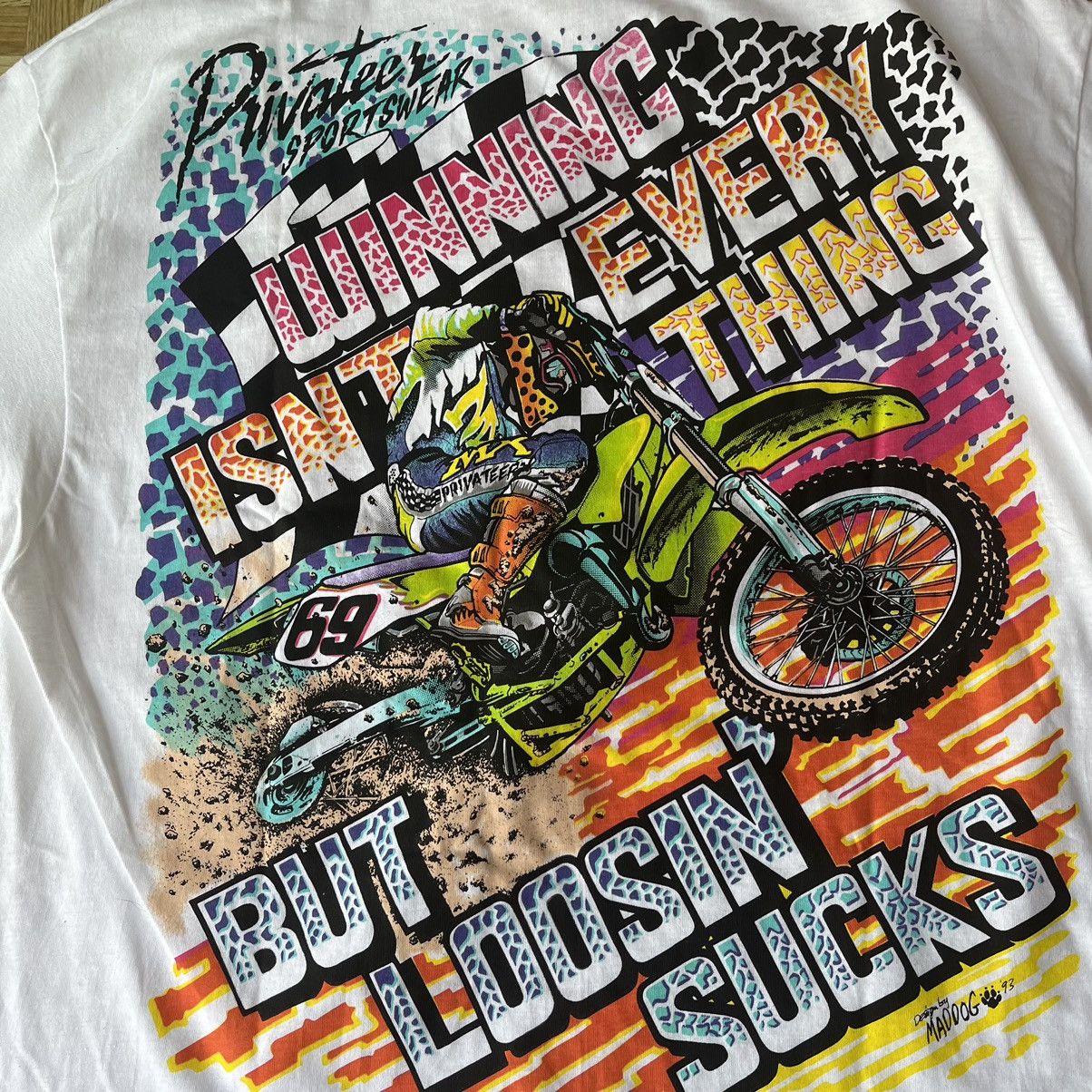 Hanes Vintage 1993 Motocross T Shirt Hanes Beefy-T 90s Deadstock Size US XL / EU 56 / 4 - 3 Thumbnail