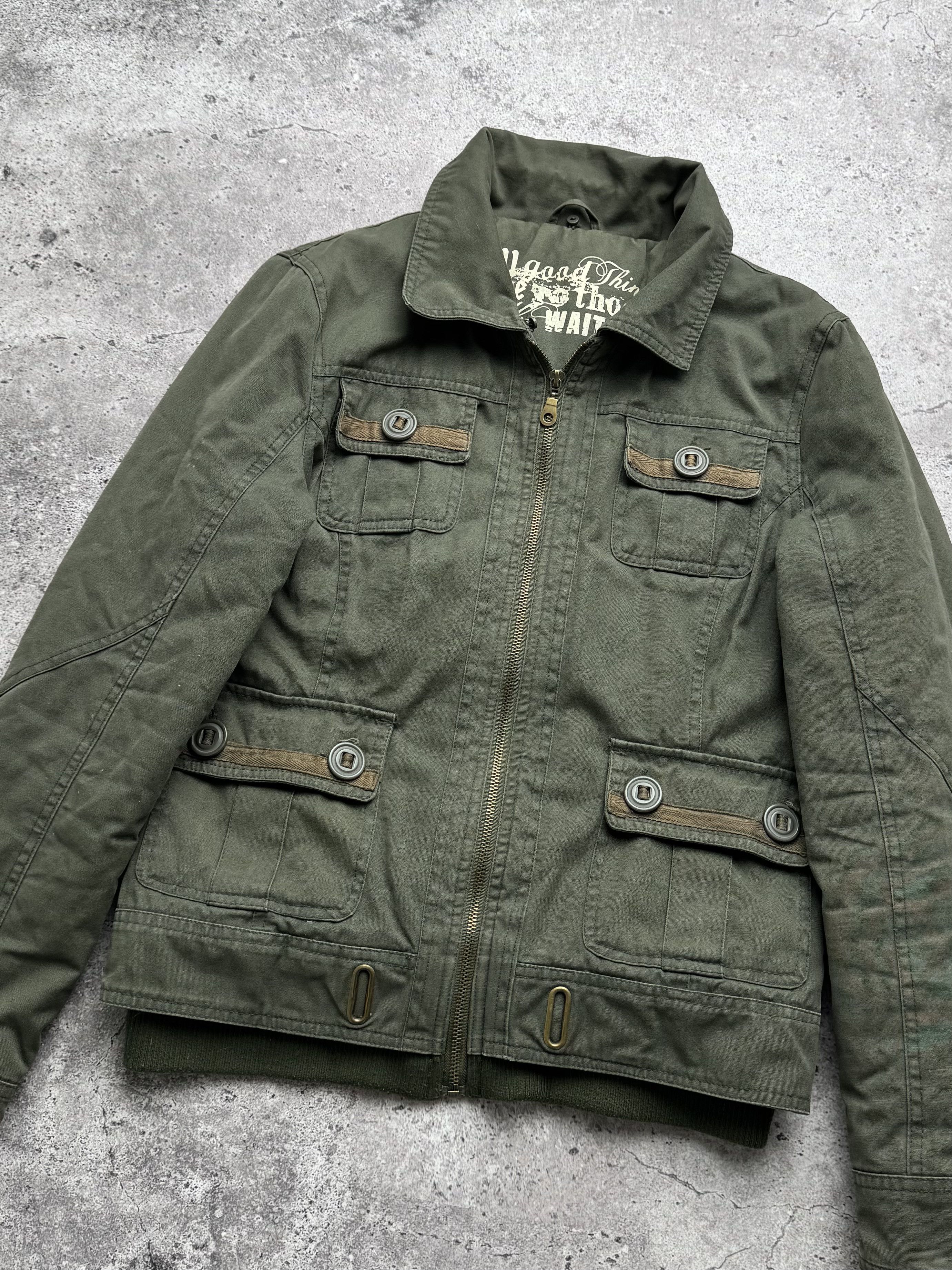 Vintage Y2K Utility Jacket Military Cargo Field Coat Y2K Casual (E8) Size M / US 6-8 / IT 42-44 - 2 Thumbnail