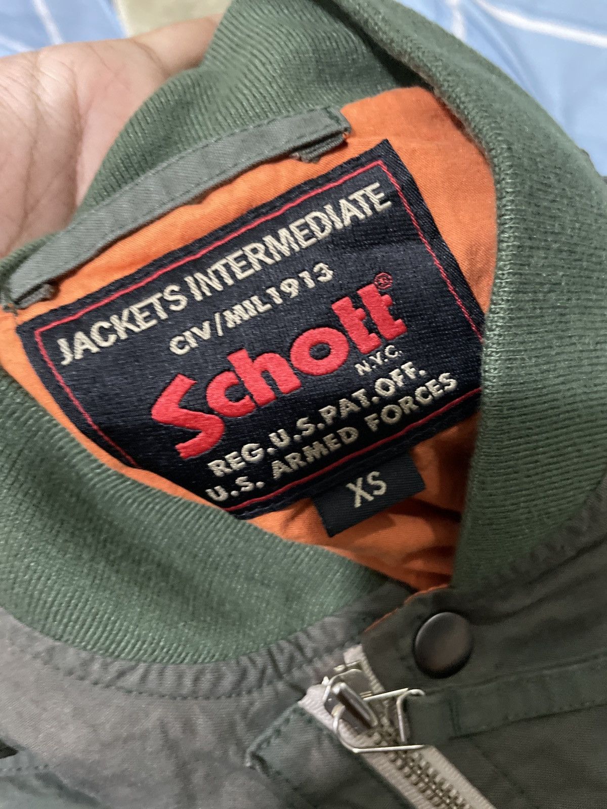 Schott × Vintage Schott army bomber jacket Size US XS / EU 42 / 0 - 6 Thumbnail