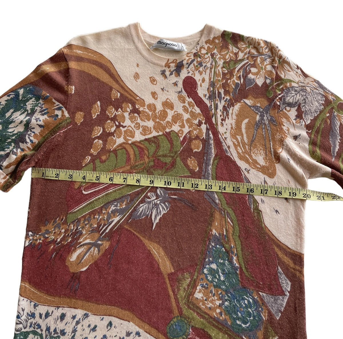Vintage Vintage 80s Magnolia Luxury Printed Knitted Shirt Size L / US 10 / IT 46 - 8 Thumbnail