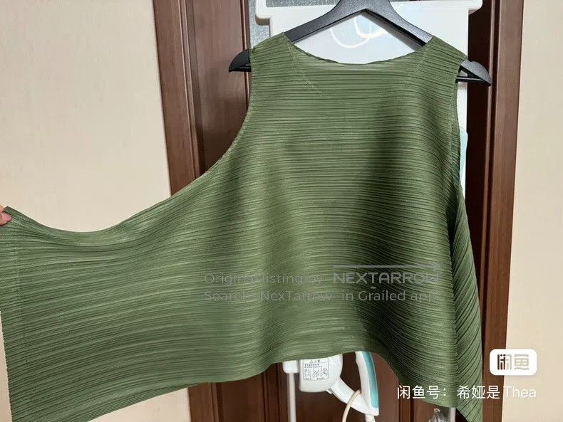 Issey Miyake Issey Miyake size:3 Army Green Pleated Iridescent Camisole Size M / US 6-8 / IT 42-44 - 4 Thumbnail