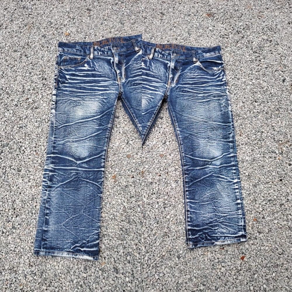 Japanese Brand Japanese Brand Original Acid Wash Blue Jeans Distressed Punk Size US 37 - 9 Thumbnail