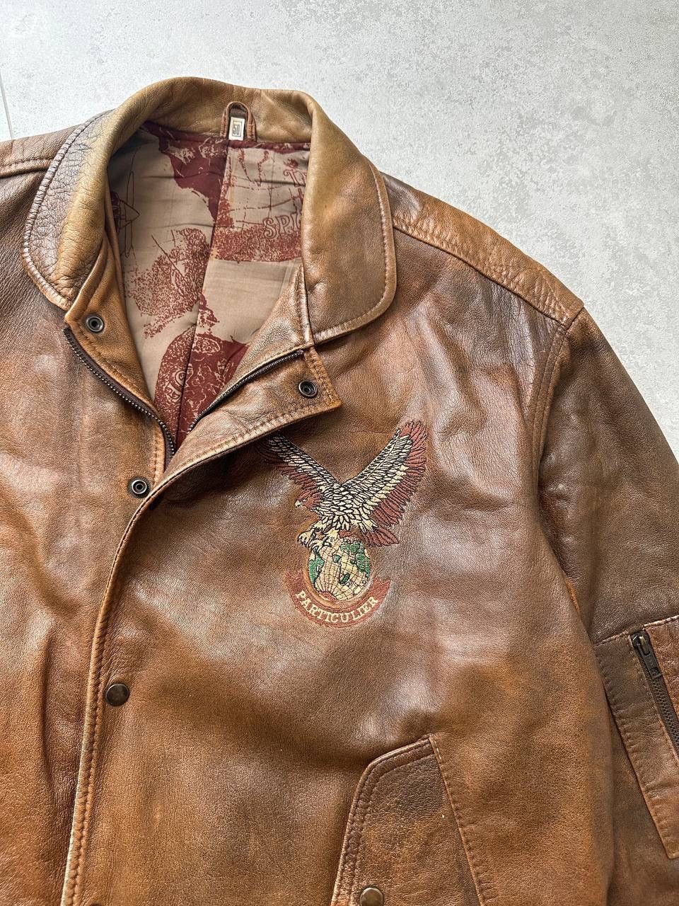 Vintage Vintage PARTICULIER AIR FORCE Leather Aviator Bomber Jacket Size US L / EU 52-54 / 3 - 5 Thumbnail