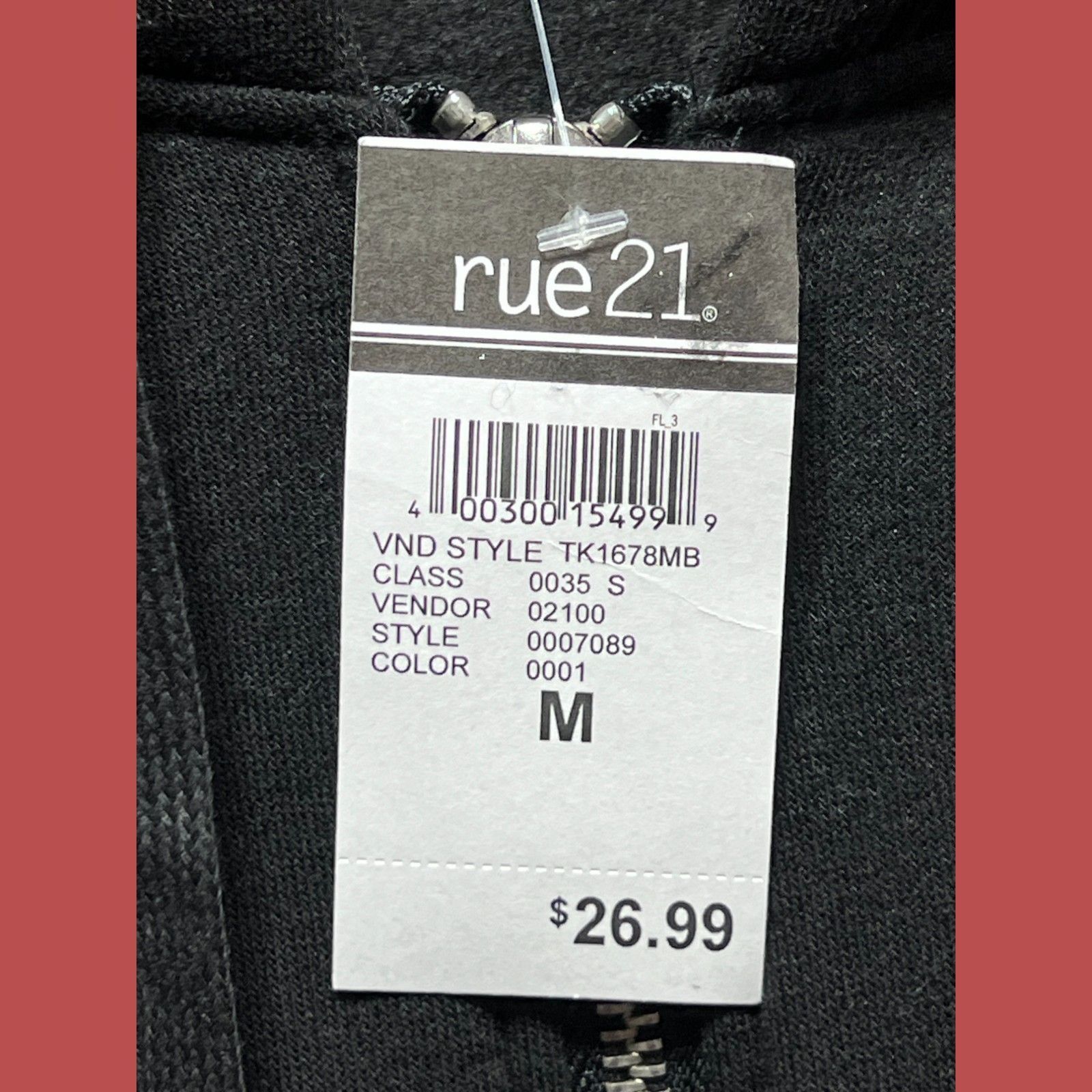 rue21 Rue 21 - Men's Long Sleeve Hooded Sweatshirt - Black - Mediu Size US M / EU 48-50 / 2 - 8 Thumbnail