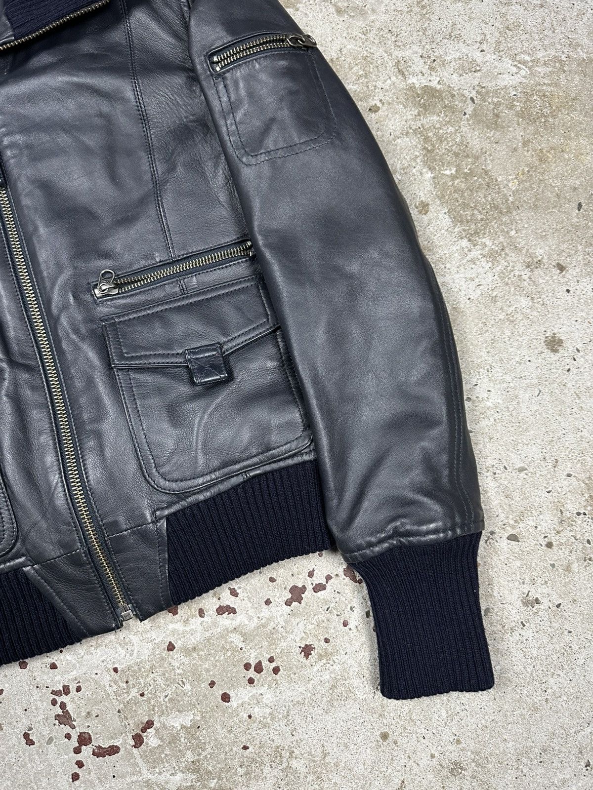 Genuine Leather × Vintage Vintage Y2K Genuine Leather Flyers Utility Bomber Jacket Size US XS / EU 42 / 0 - 4 Thumbnail