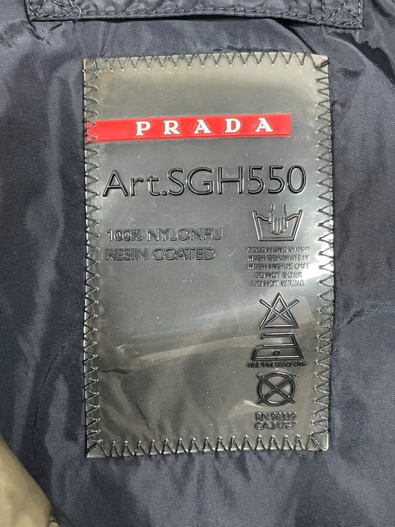 Prada Prada Brown Stitching Metal Triangle Logo Loog Nylon Windbr Size US M / EU 48-50 / 2 - 5 Thumbnail