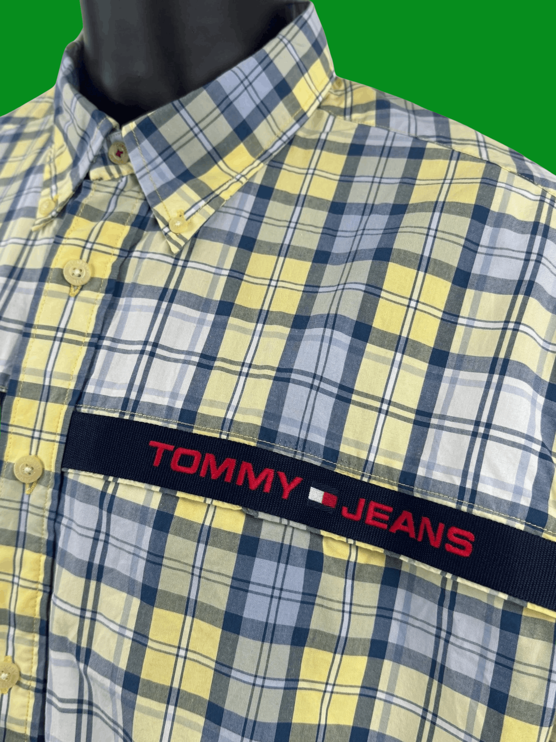 Tommy Hilfiger VTG Tommy Jeans Plaid Chest Strap & Velcro Pockets Size US XL / EU 56 / 4 - 4 Thumbnail