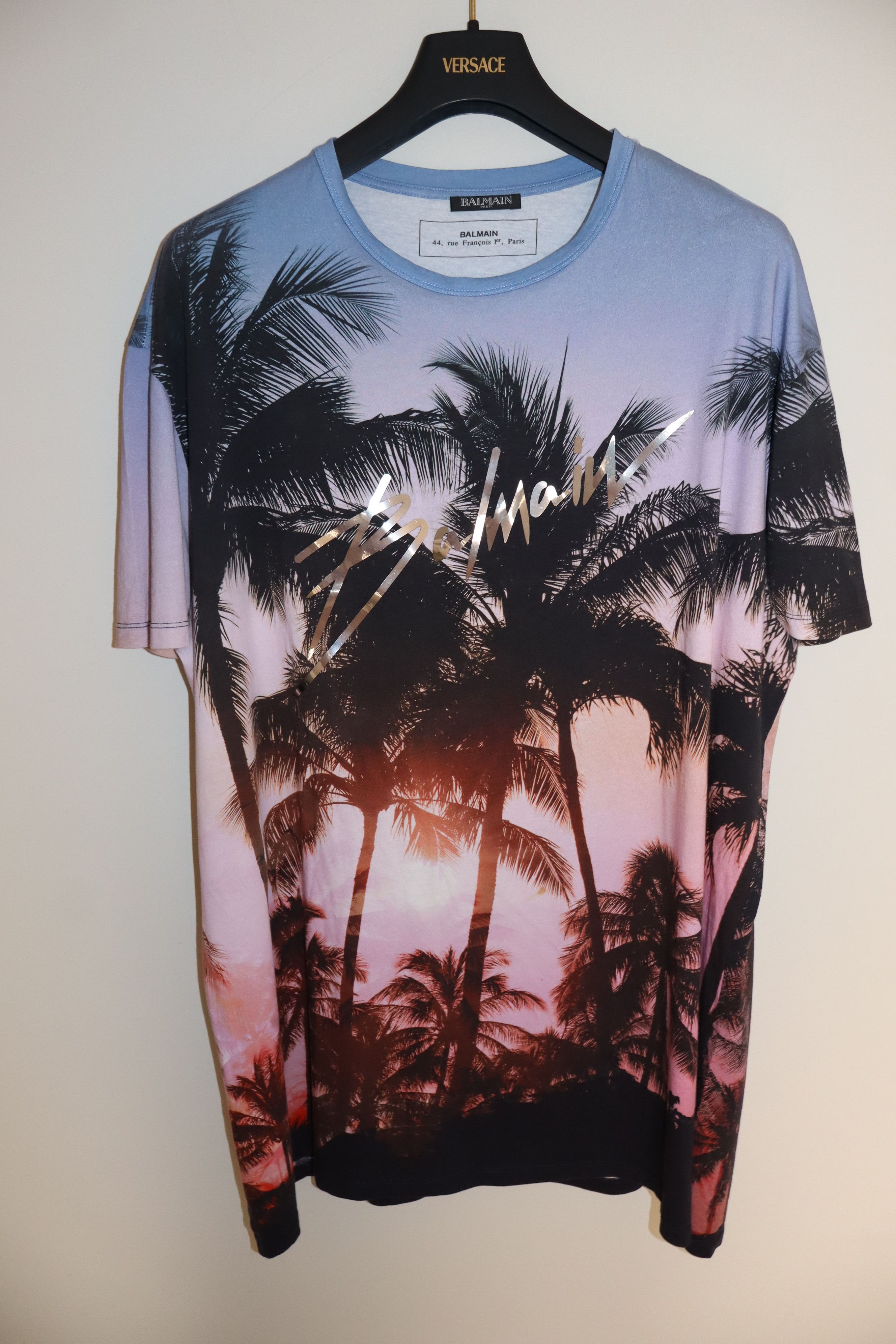 Balmain Palm print logo t-shirt Size US M / EU 48-50 / 2 - 1 Thumbnail