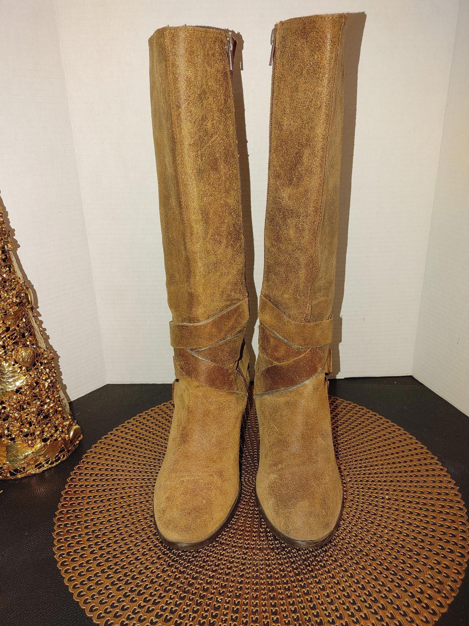 Designer Fergie Suede Biker Boots Size 9.5 Size US 9.5 / IT 39.5 - 3 Thumbnail