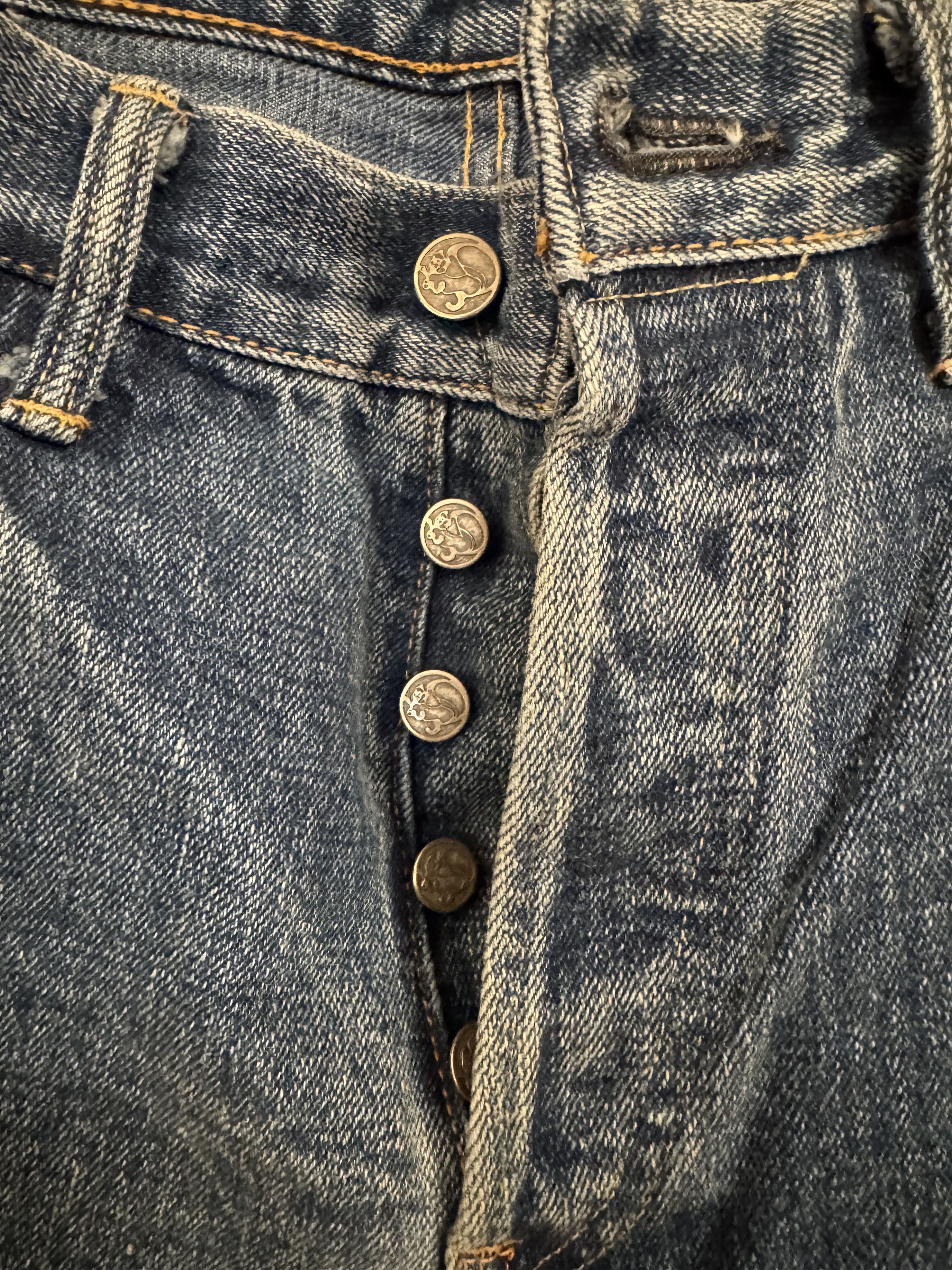 Tanuki Tanuki YUSTHT 33 Stonewash Selvedge High Rise Tapered Jeans Size US 33 - 2 Thumbnail