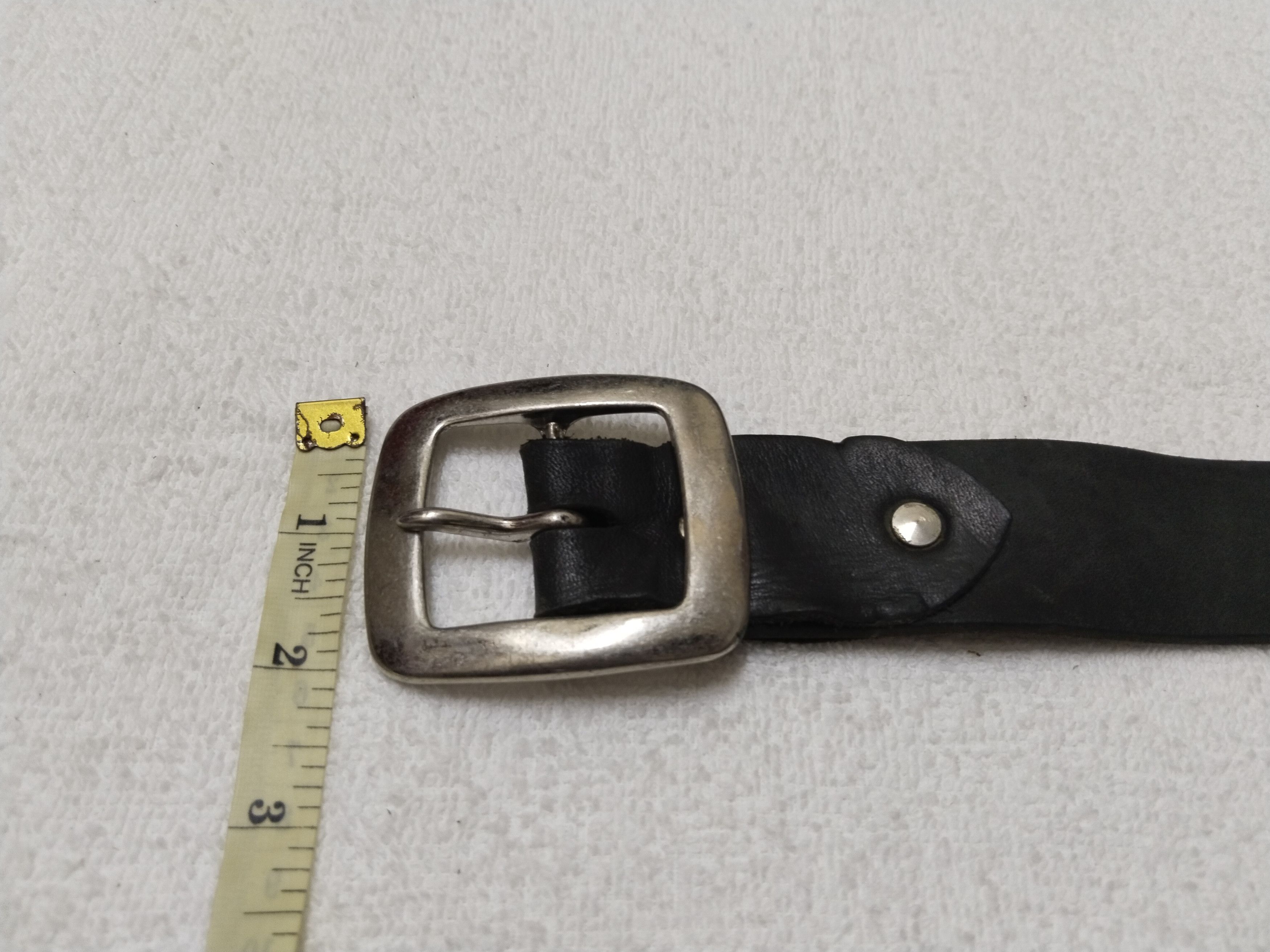 Japanese Brand × Vintage Vintage Black Leather Belt Waist 44-48 Size 46 - 4 Thumbnail