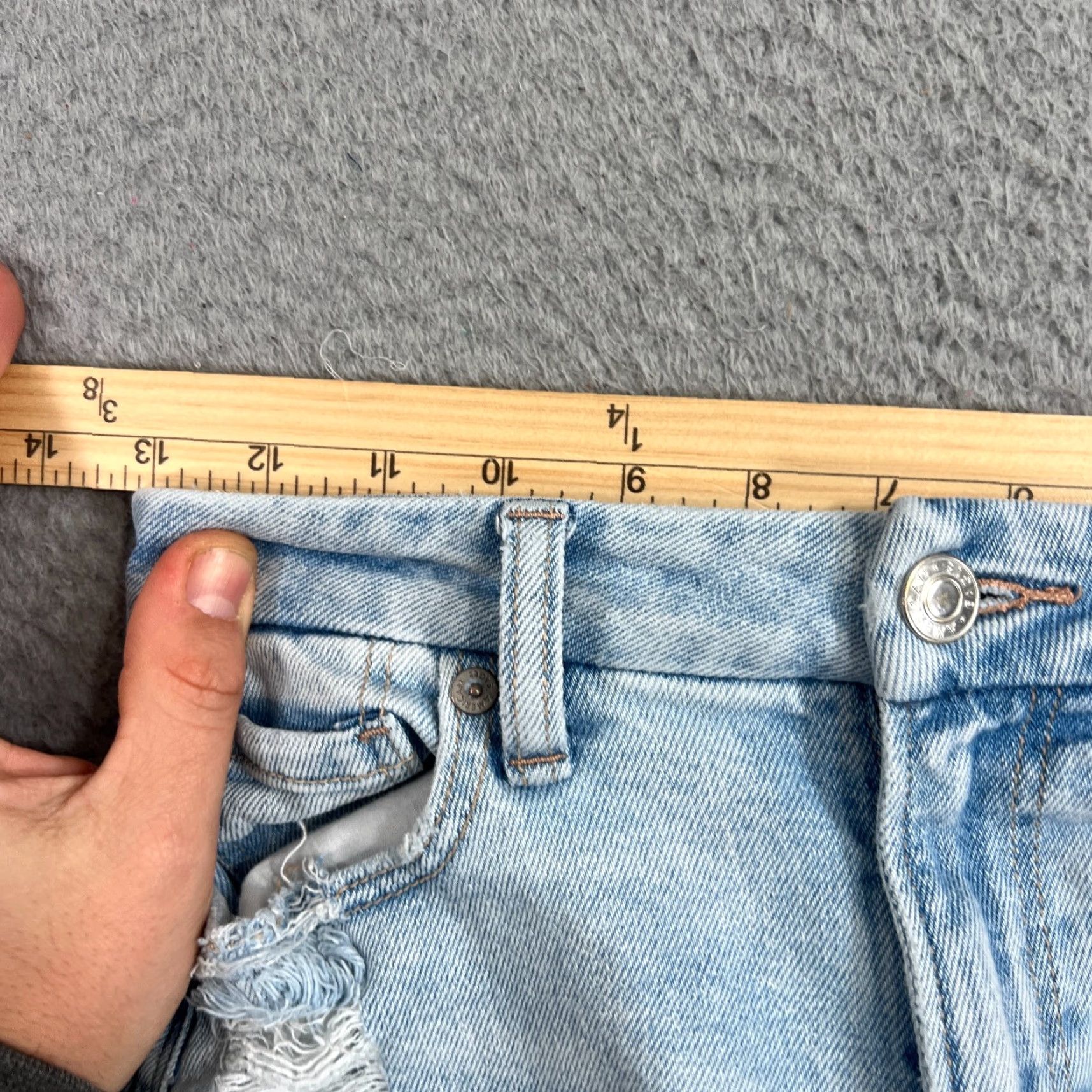 American Eagle Outfitters American Eagle Jeans Curvy Mom Jean High Rise Blue Stretch Womens 0R 0 Regular Size 25" / US 0 / IT 36 - 6 Thumbnail