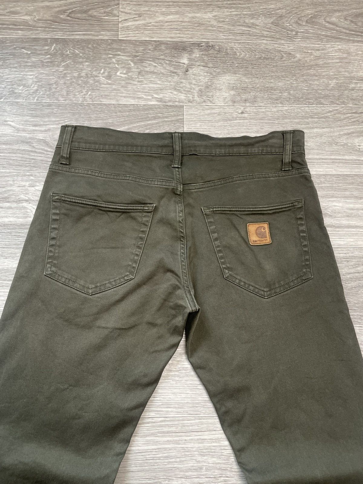 Carhartt Vintage Carhartt Klondike Pants Dark Green Leather Logo Y2K Size US 31 - 12 Thumbnail