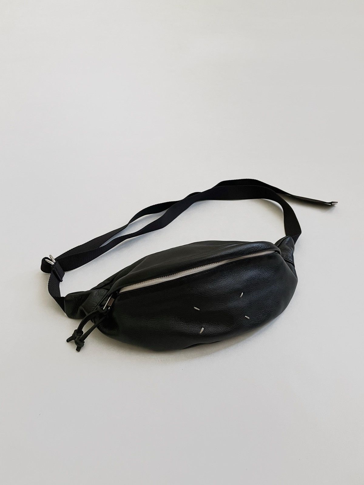 Archival Clothing x Maison Margiela Leather Big Banana Crossbody Bag in Black, Men's