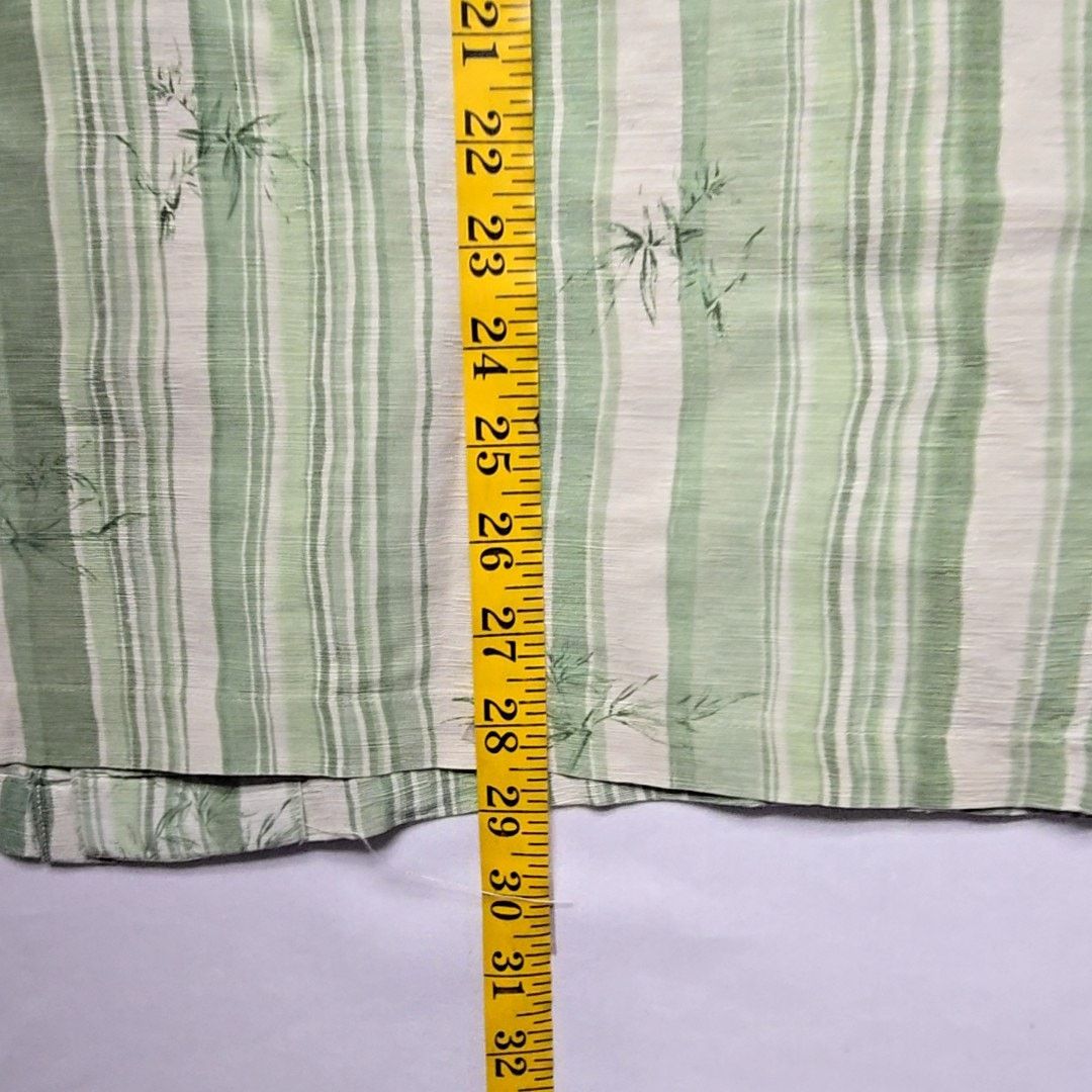 Havana Jacks Cafe Havana Jacks Cafe L Green Striped Silk Tropical Casual Shirt Size US L / EU 52-54 / 3 - 10 Thumbnail