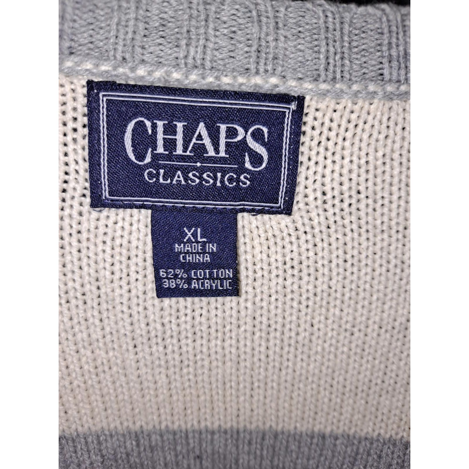 Chaps Chaps Gray and White Cable Knit Sweater SIze XL Size US XL / EU 56 / 4 - 4 Thumbnail