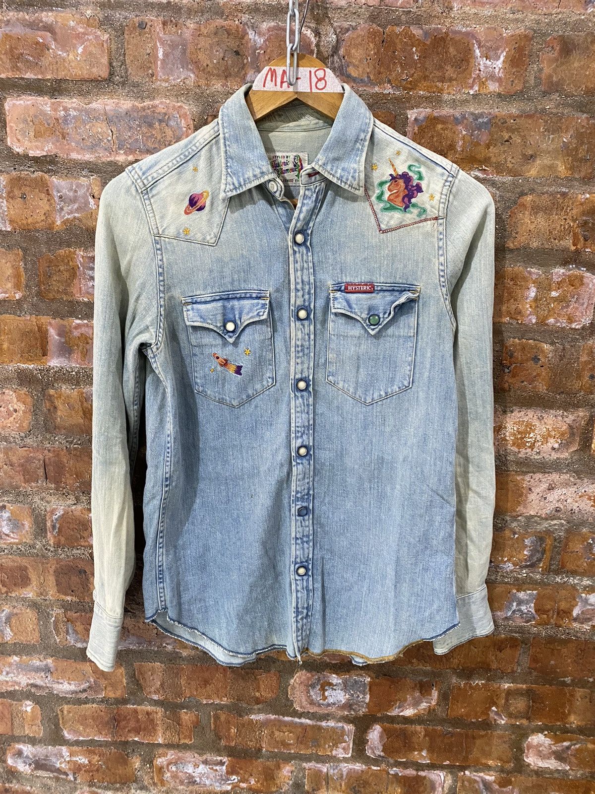Hysteric Glamour 1990s Embroidered denim shirt Size US S / EU 44-46 / 1 - 2 Thumbnail