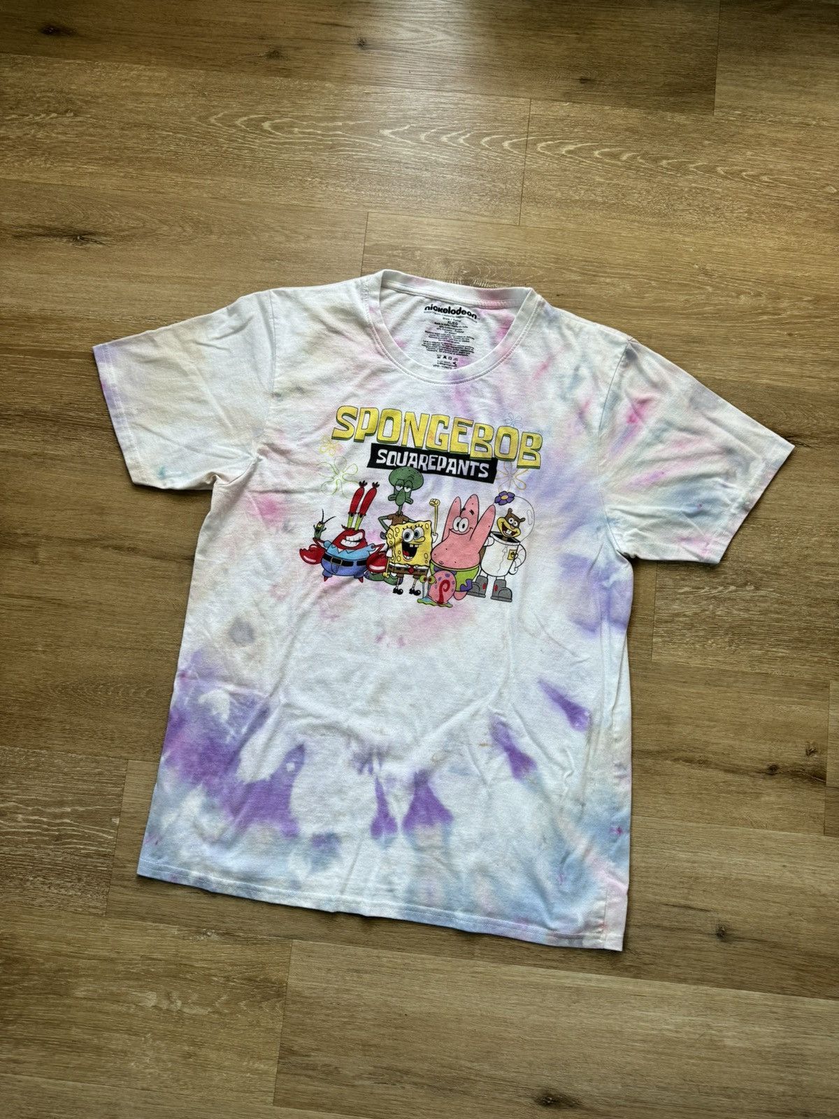 Nickelodeon Ice Dye Trippy Summer SpongeBob and Friends Tie Dye Tee Size US XL / EU 56 / 4 - 14 Thumbnail
