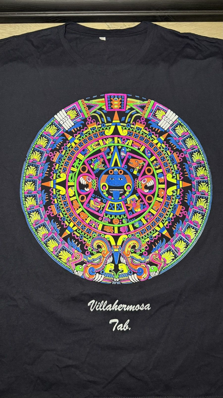 Other Y2K 2000s Aztec Calendar Black Light Mexico Shirt Size US L / EU 52-54 / 3 - 4 Thumbnail