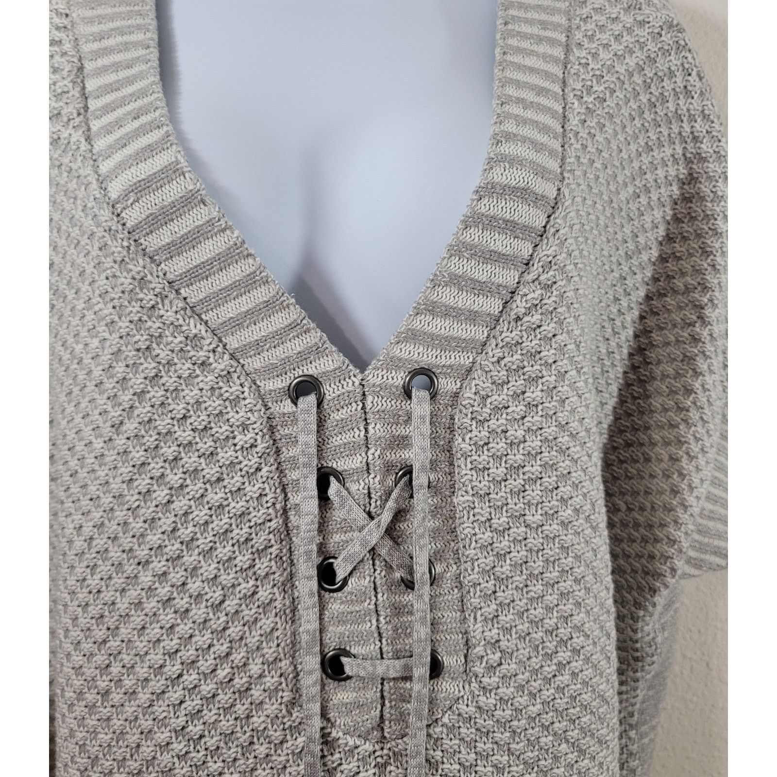 Other Isaac Mizrahi Live Gray True Denim Lace Up Poncho Sweater XL Size XL / US 12-14 / IT 48-50 - 6 Thumbnail