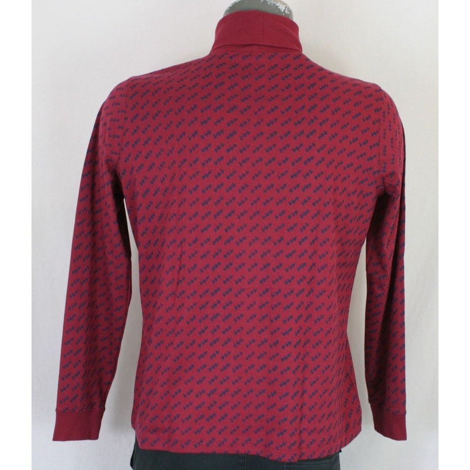 L.L. Bean LL Bean Bird Print Turtleneck Shirt Womens L Red Cotton Top Size L / US 10 / IT 46 - 4 Thumbnail