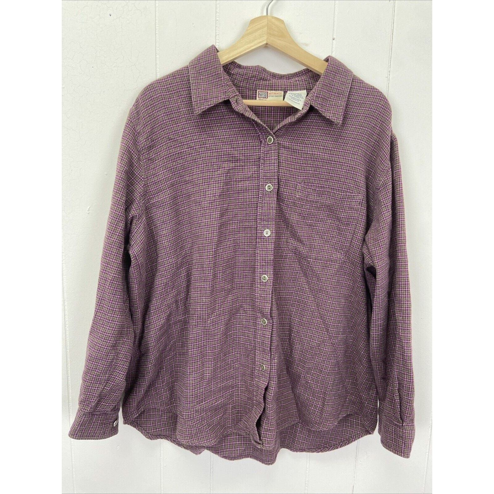 Faded Glory Faded Glory Woman’s Button Down Flannel Purple Size 18W Size XXL / US 16-18 / IT 52-54 - 1 Thumbnail