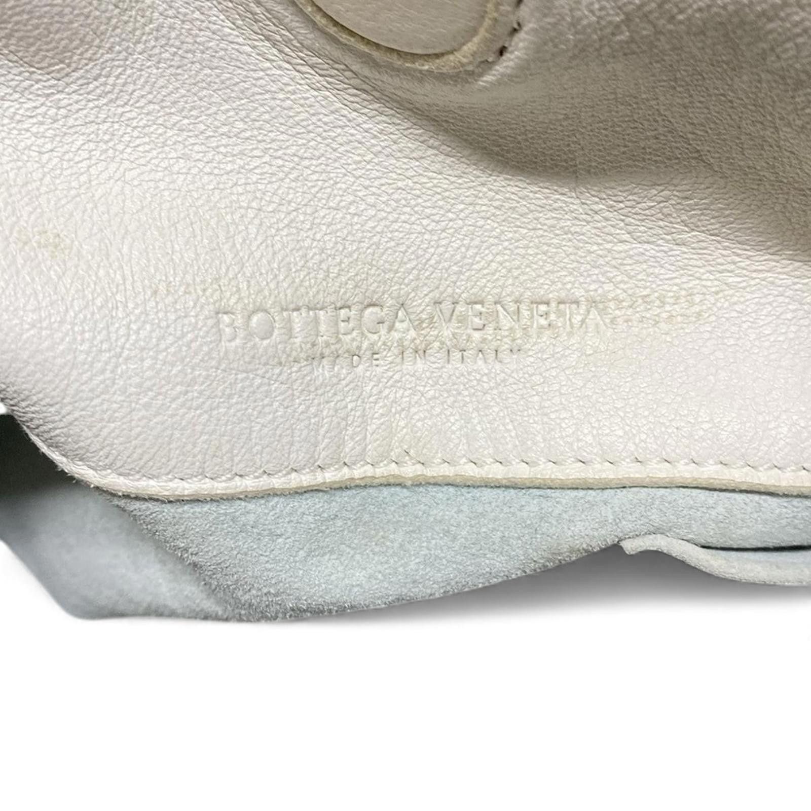 Bottega Veneta Bottega Veneta - White Woven Leather Shoulder Bag Size ONE SIZE - 4 Thumbnail