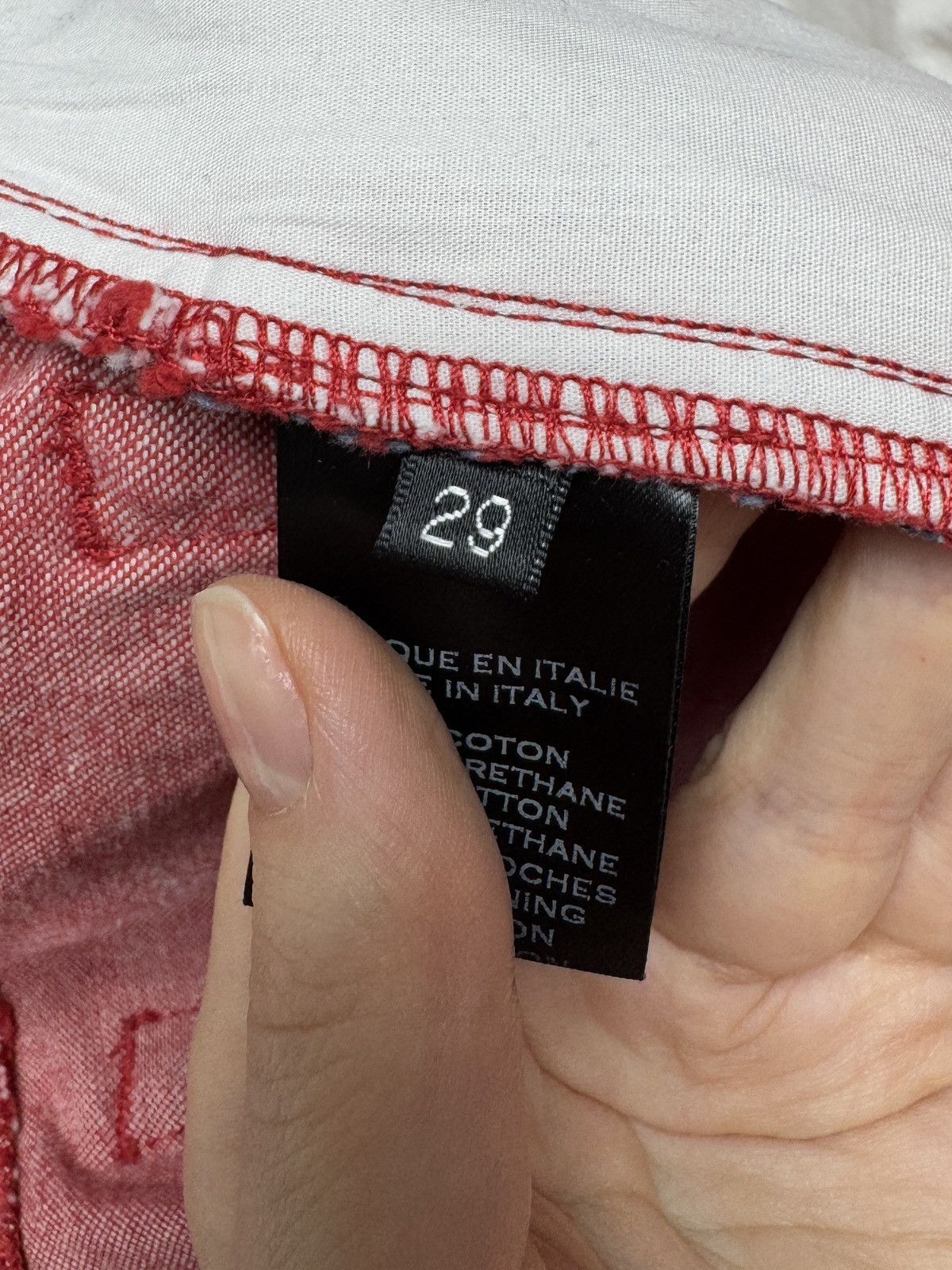 Balmain Balmain 15SS Men's Side Stripe Stretch Biker Red Denim Jeans Size US 29 - 11 Thumbnail