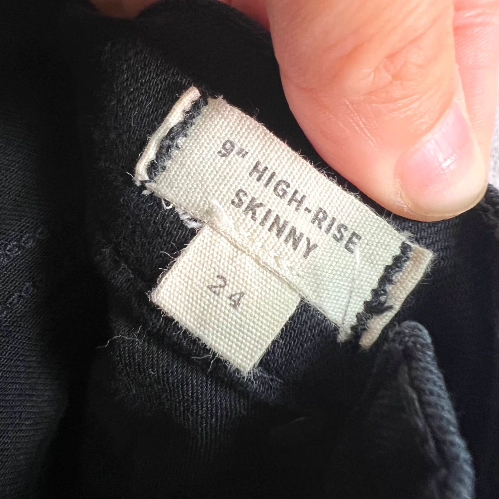 Madewell Madewell Womens Skinny Jeans 24 Black Cotton Blend 9" High-Rise Stretch Denim Size 42" / US 20 - 4 Thumbnail