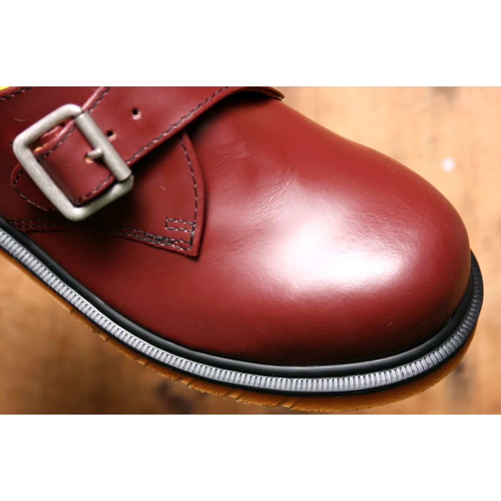 Dr. Martens Dr. Martens Joey Cherry Red Leather Steel Toe Monk Strap Loafers UK 4 | US 6 Women Leather Steel Toe Monk Strap Loafers Size US 6 / IT 36 - 6 Thumbnail