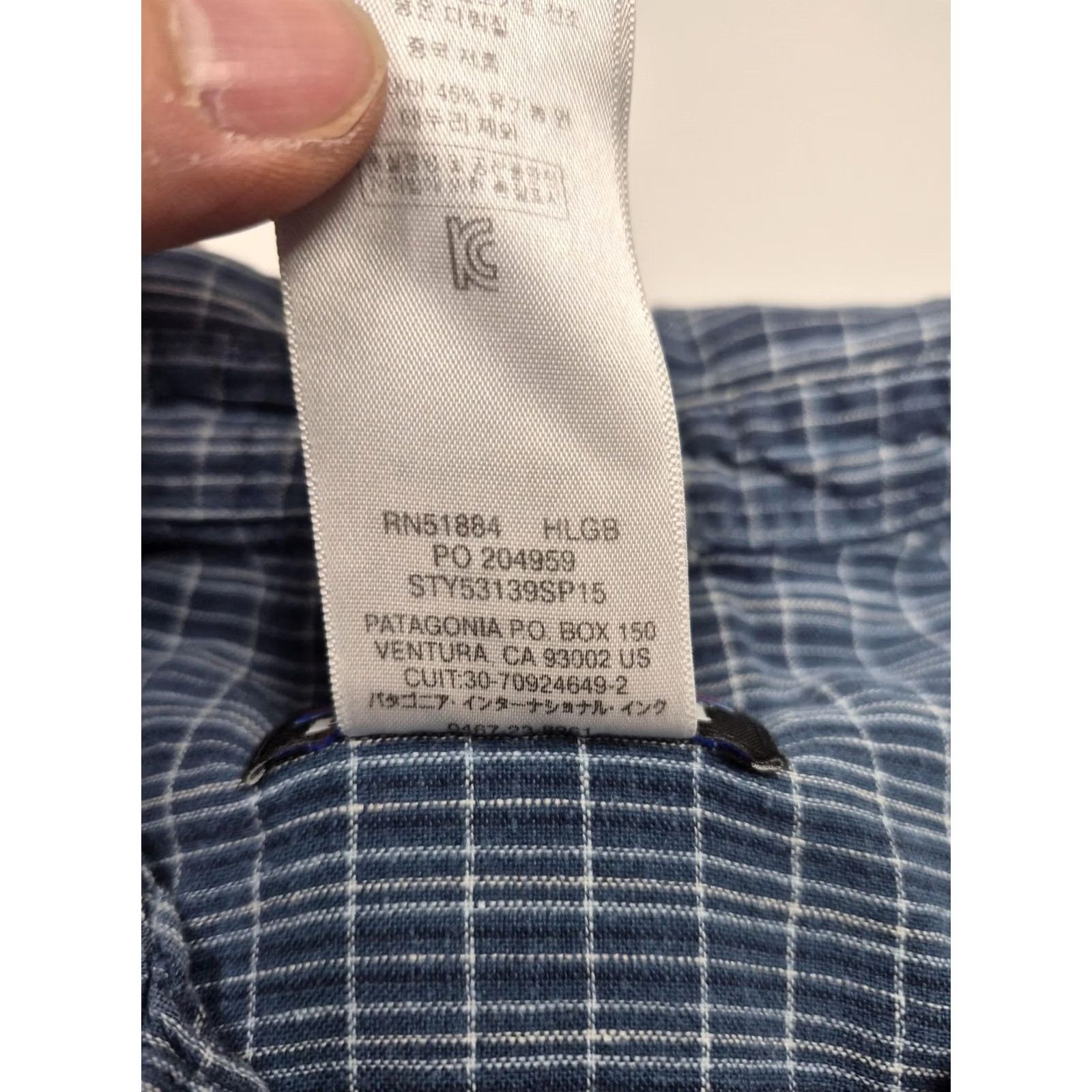 Patagonia Patagonia Back Step Shirt Mens XL Blue Check Short Sleeve Hemp Cotton Button Up Size US XL / EU 56 / 4 - 5 Thumbnail