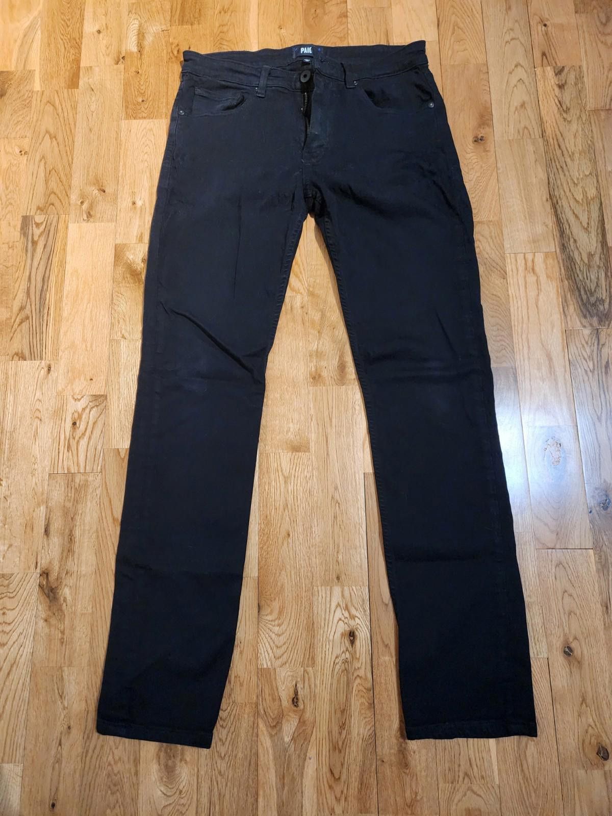 Paige PAIGE Lennox Jeans Men's 31x31 Black Denim Slim Fit Jeans Size US 31 - 1 Thumbnail