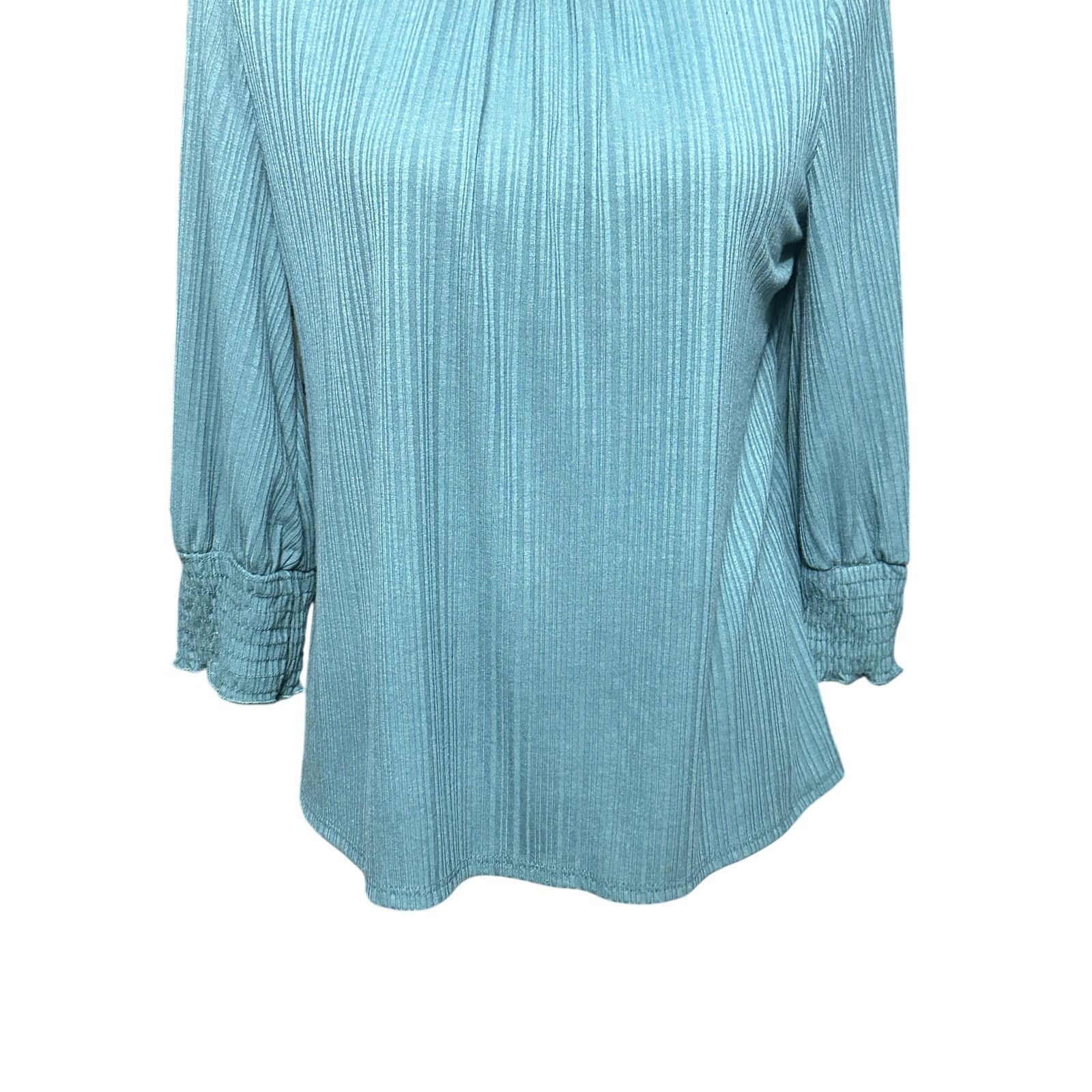 Other W5 Blouse Shaded Spruce Ribbed Smocked 3/4 Sleeves Green M Size M / US 6-8 / IT 42-44 - 4 Thumbnail