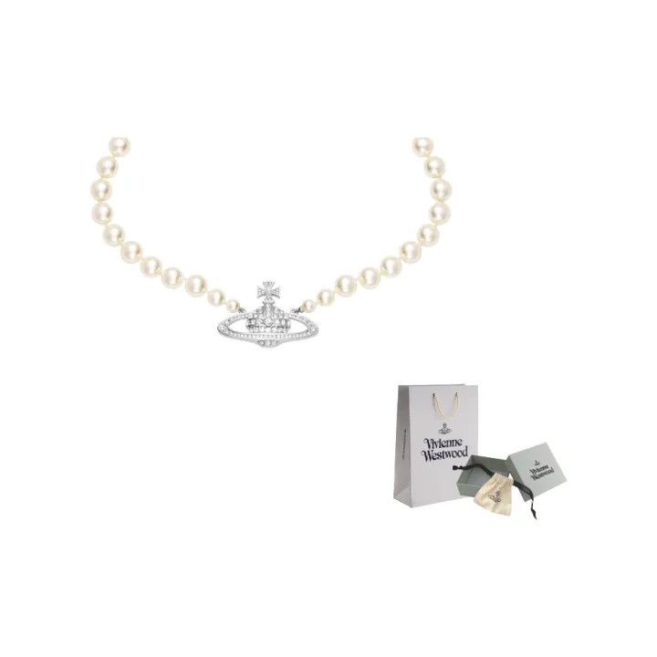 Vivienne Westwood Vivienne Westwood Pearl Choker with Relief Detail 0079 Size ONE SIZE - 1 Thumbnail