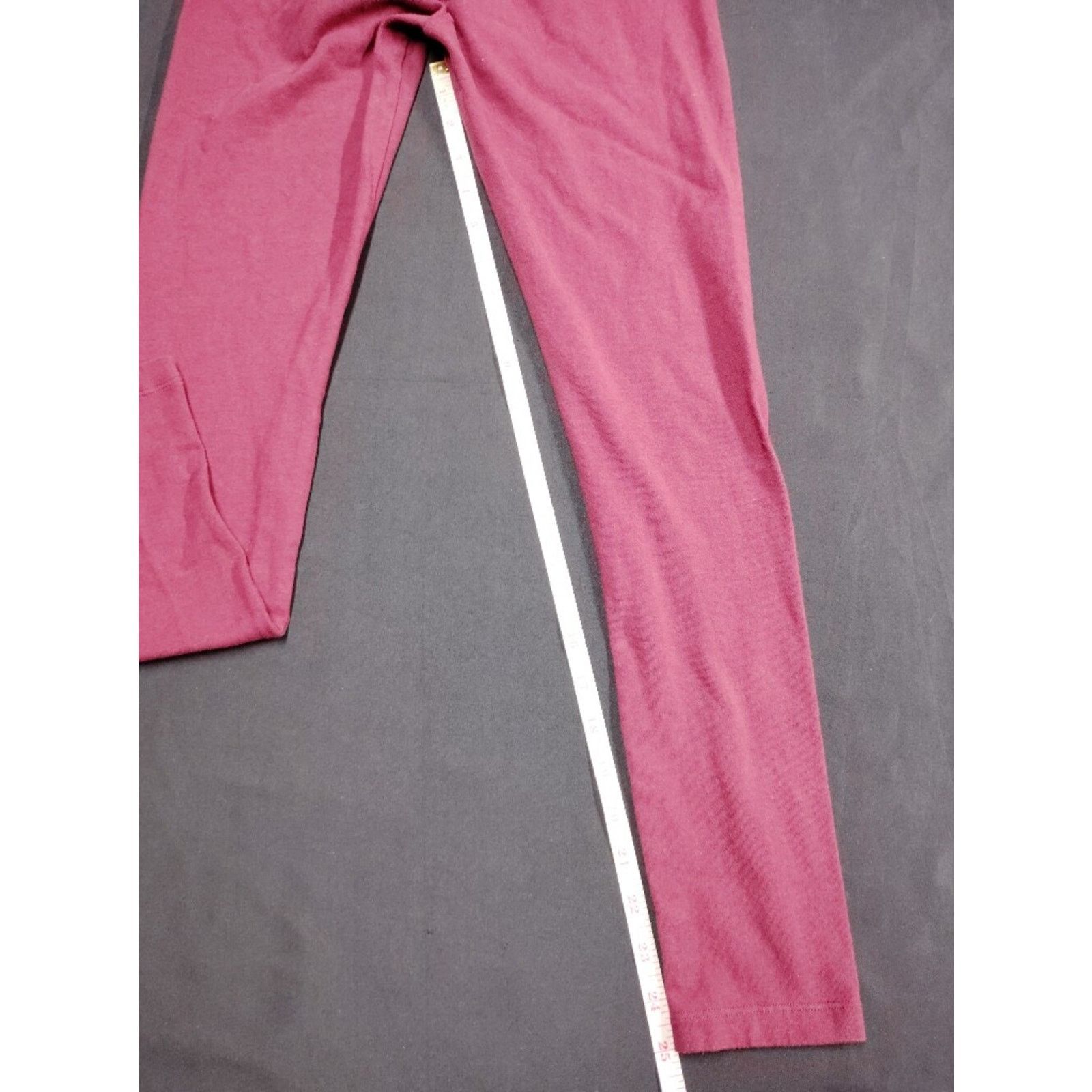 Forever 21 Forever 21 Red Burgundy Fold-Over Cuff Stretch Leggings Size 24" / US 00 / IT 34 - 5 Thumbnail