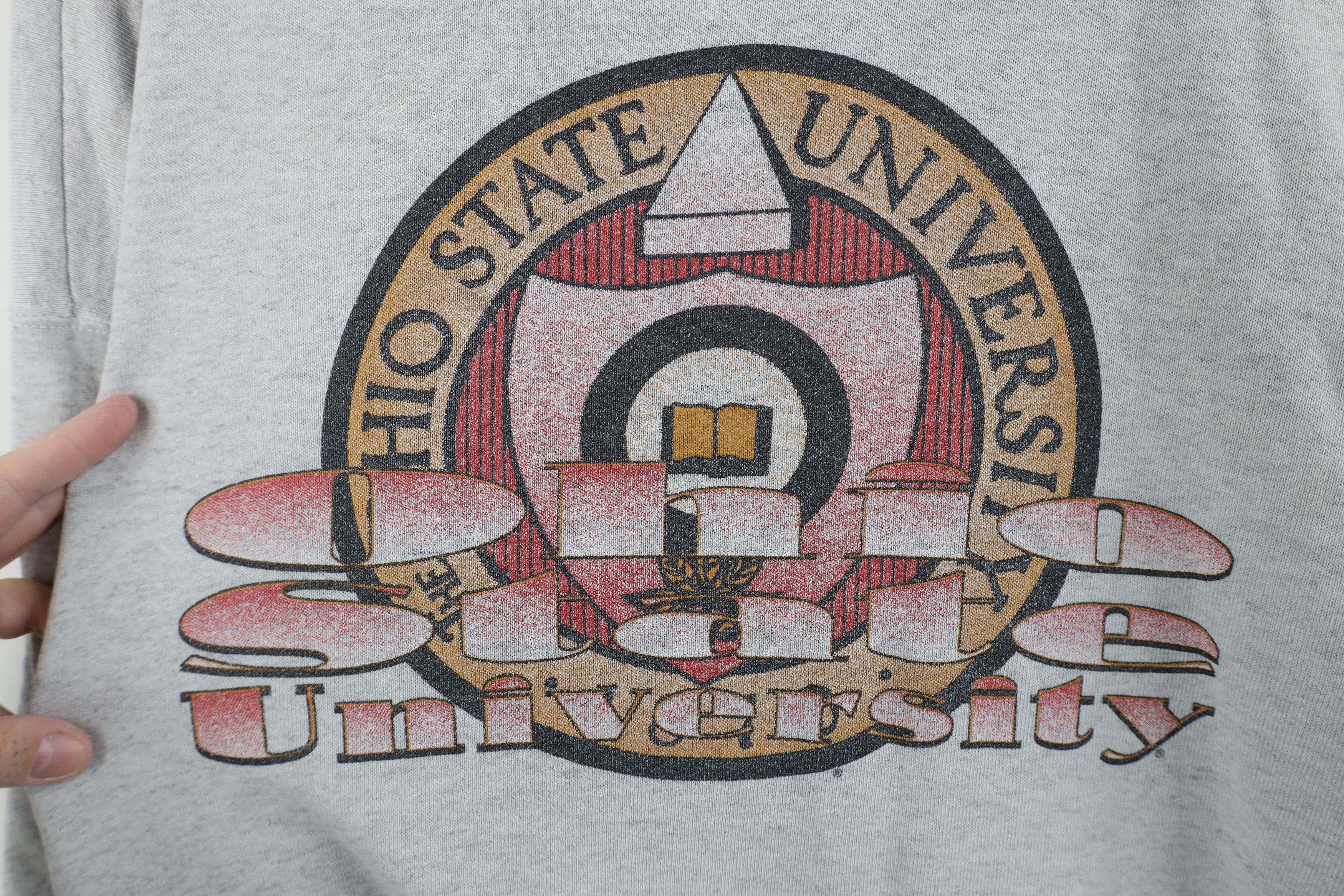 Vintage Vintage 90s Thin Ohio State University Sweatshirt Gray USA Size US XXL / EU 58 / 5 - 4 Thumbnail
